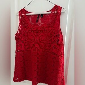 Skye's the Limit Vibrant Red Lace Top